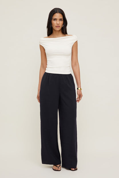 Priya Wide Leg Pants Navy - Dynamite