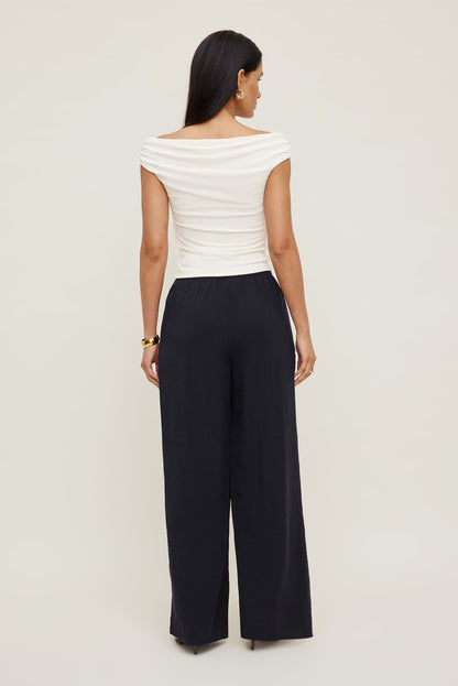 Priya Wide Leg Pants Navy - Dynamite