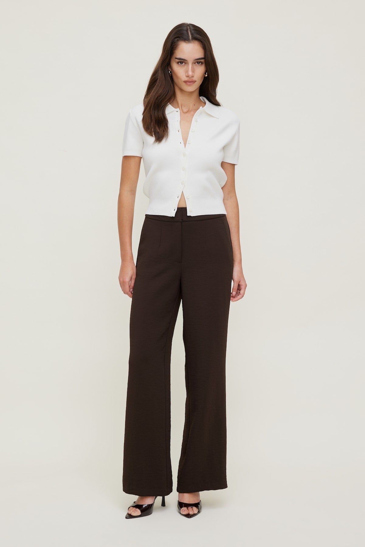 Yasmin Airflow Straight Leg Pants Brown - Dynamite
