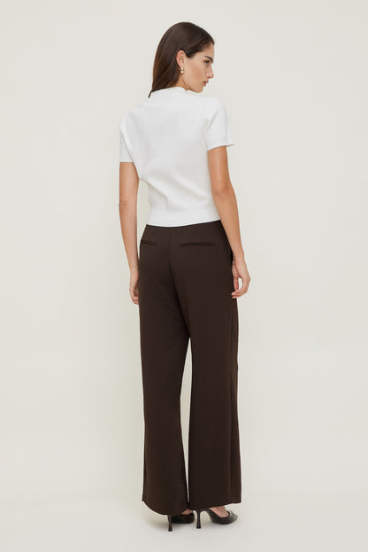 Yasmin Airflow Straight Leg Pants Brown - Dynamite