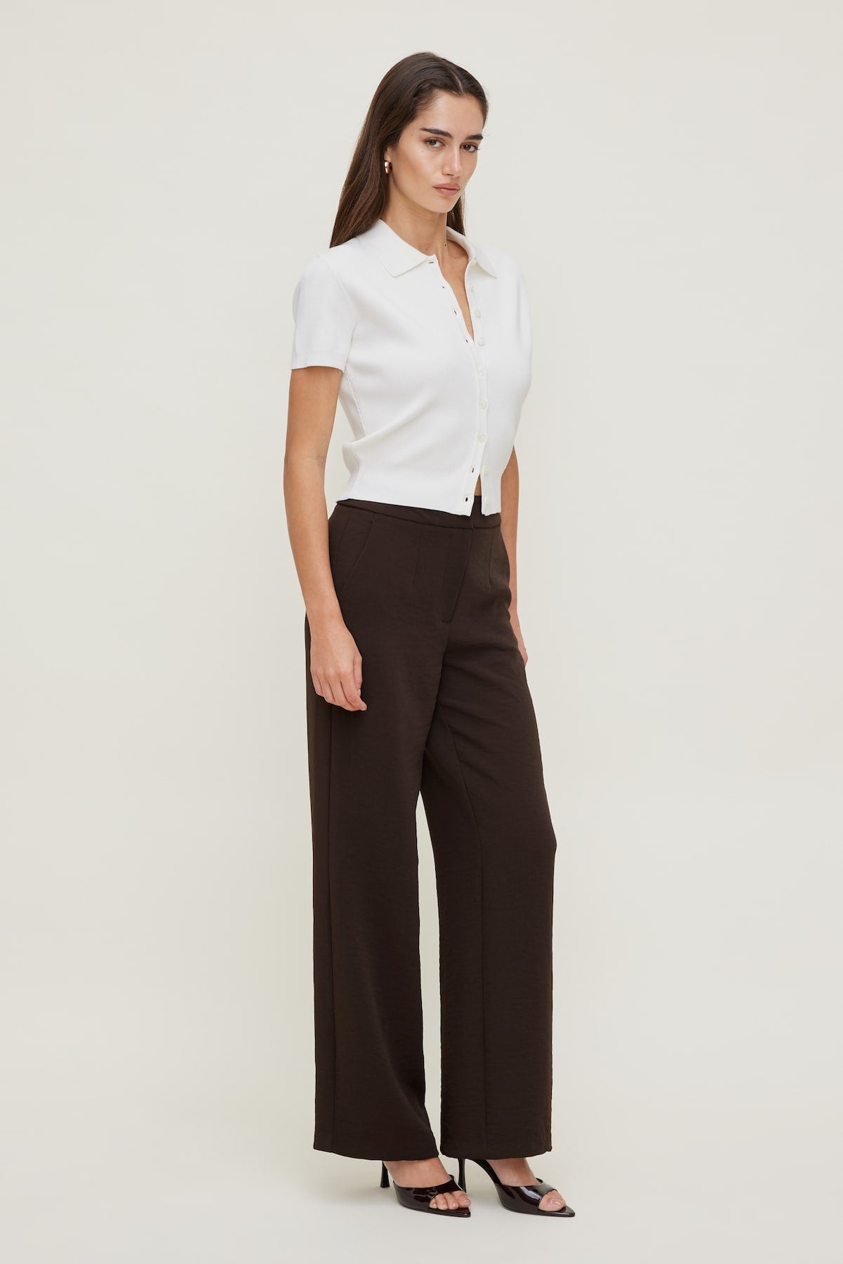 Yasmin Airflow Straight Leg Pants Brown - Dynamite