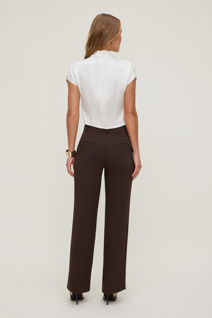Camelia Airflow Clean Straight Leg Pants Brown - Dynamite