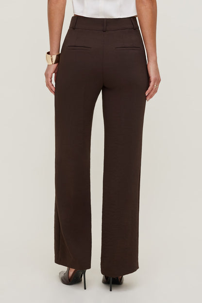 Camelia Airflow Clean Straight Leg Pants Brown - Dynamite