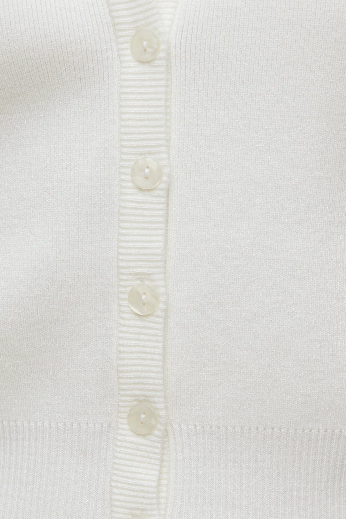 Polo Crewneck Cardigan White - Dynamite