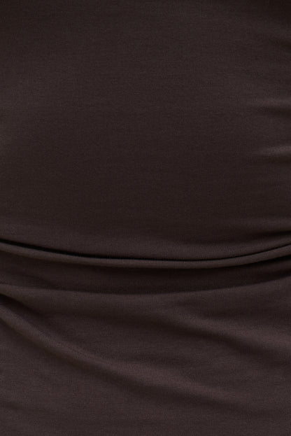 Katia Ruched Jersey Mini Dress Brown - Dynamite