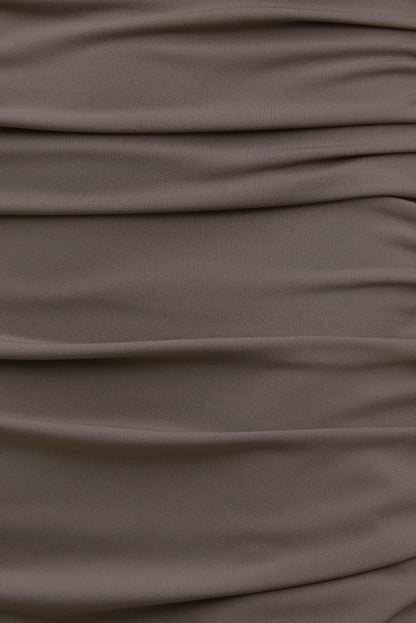 Sculpt Open Side Maxi Dress Brown - Dynamite