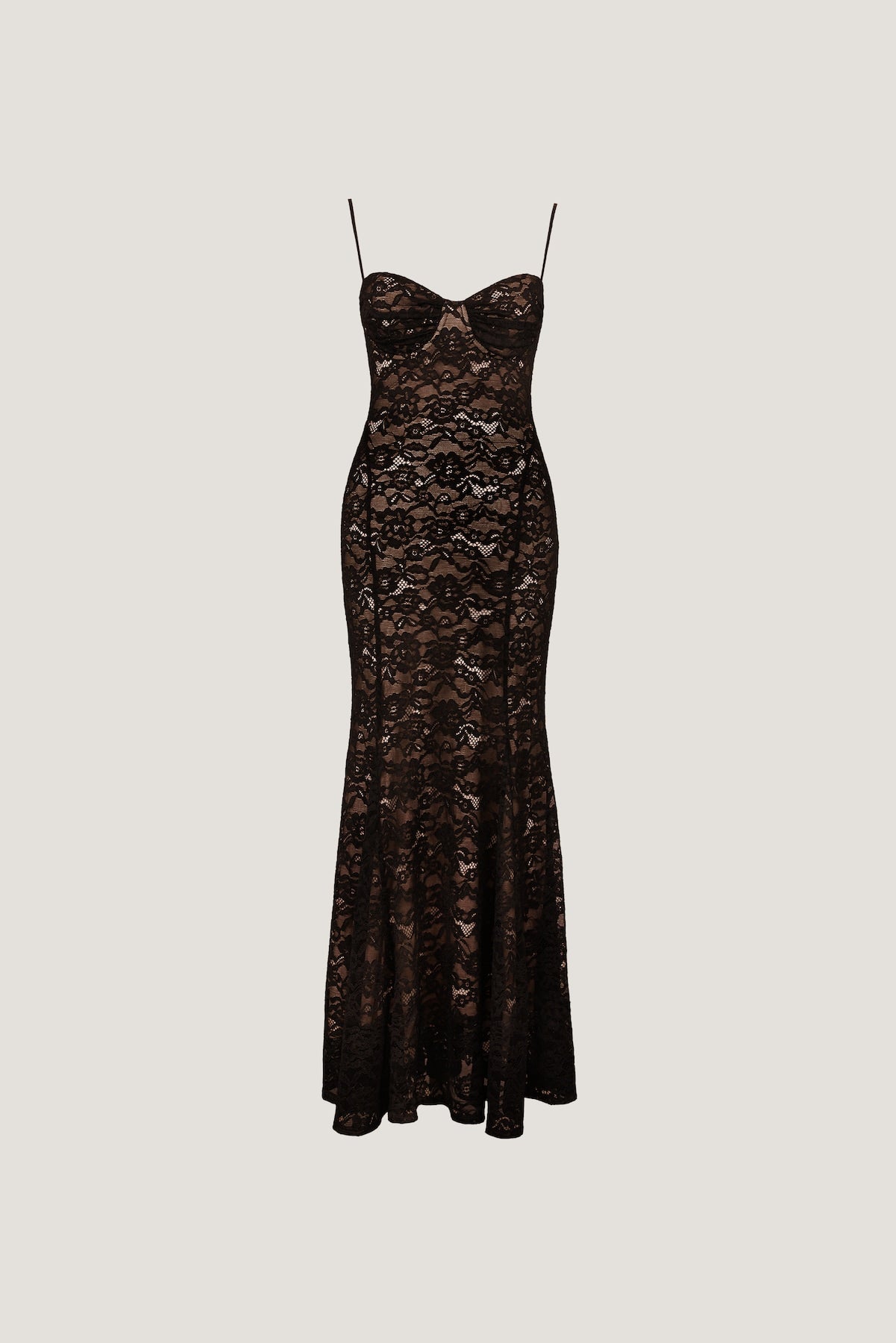 Monet Lace Overlay Maxi Dress Black - Dynamite