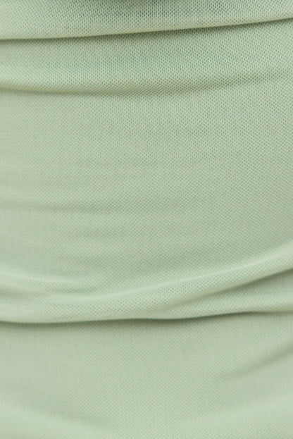 Cowl Neck Mesh Halter Top Green - Dynamite
