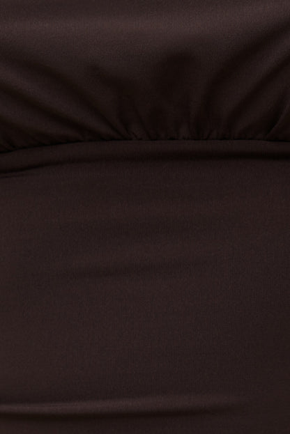 Sculpt Cinched Waist Top Brown - Dynamite