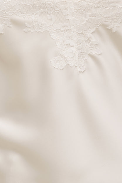 Cassie Asymmetric Lace Satin Cami Beige - Dynamite