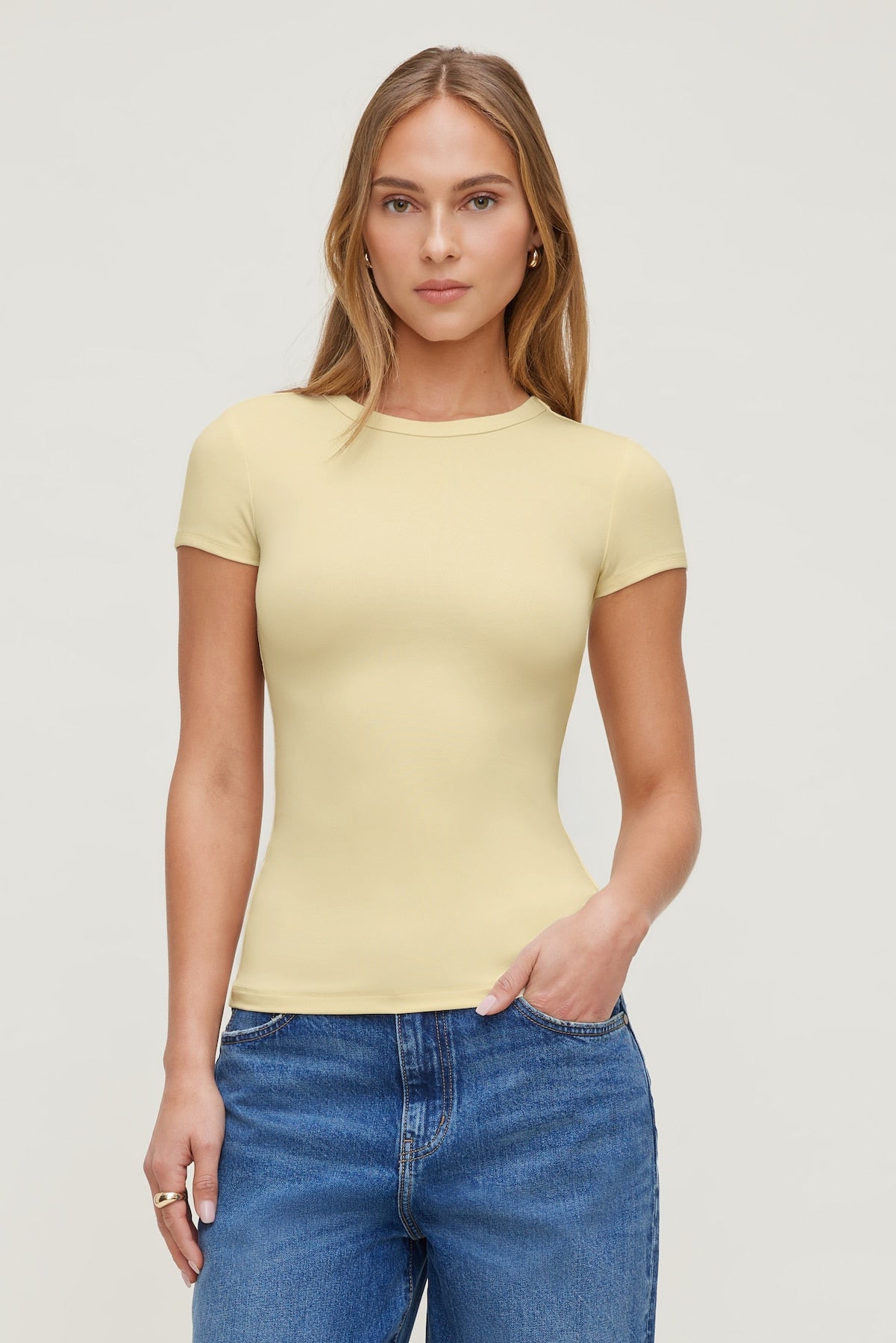 Rumi Crewneck T Shirt Yellow - Dynamite