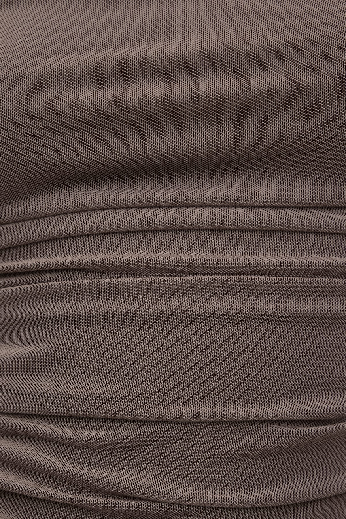 Ruched Mesh Tank Top Brown - Dynamite
