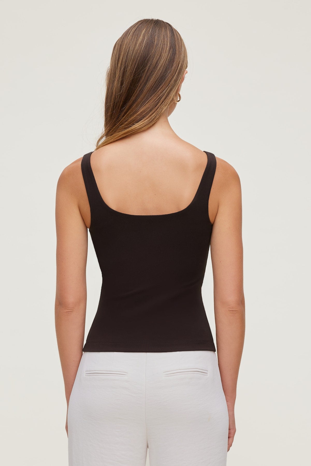Scoop Neck Tank Top Brown - Dynamite