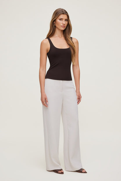 Scoop Neck Tank Top Brown - Dynamite