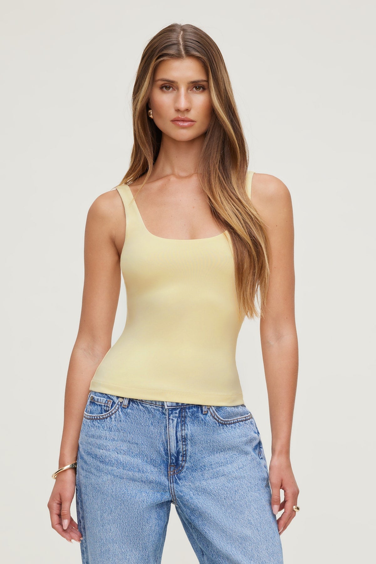 Scoop Neck Tank Top Yellow - Dynamite