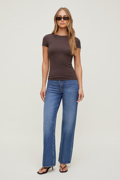 Rumi Crewneck T Shirt Brown - Dynamite
