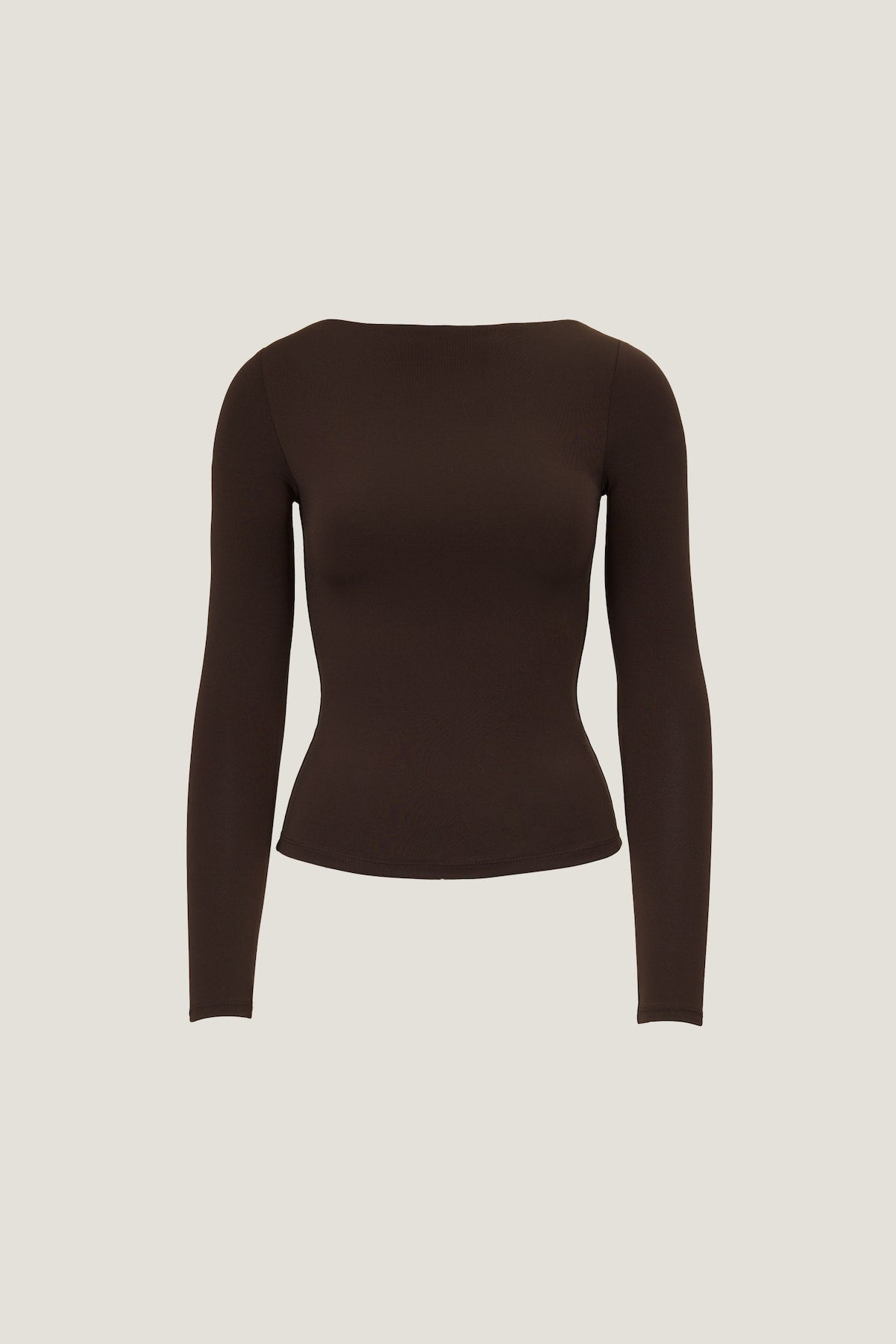 Nola Sculpt Long Sleeve Top Brown - Dynamite