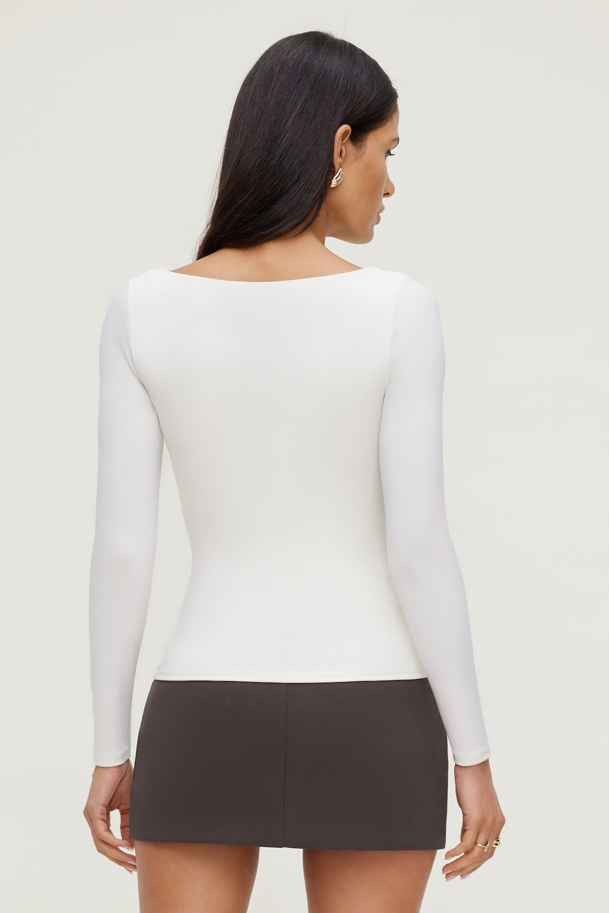 Nola Sculpt Long Sleeve Top Beige - Dynamite