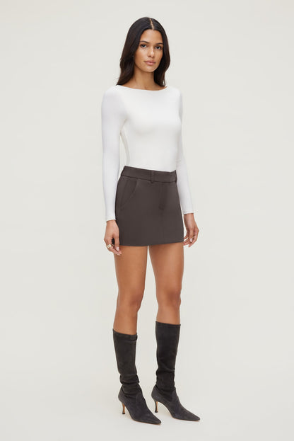 Nola Sculpt Long Sleeve Top Beige - Dynamite