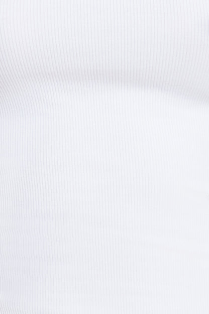Tedi Ribbed Long Sleeve T Shirt White - Dynamite