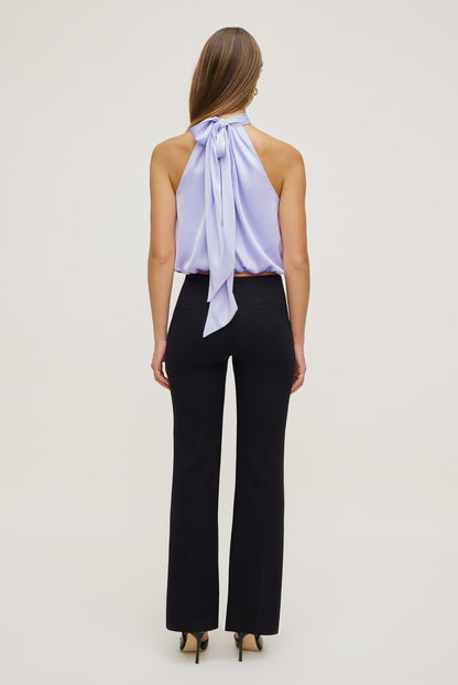 Paloma Bubble Satin Halter Blouse Purple - Dynamite