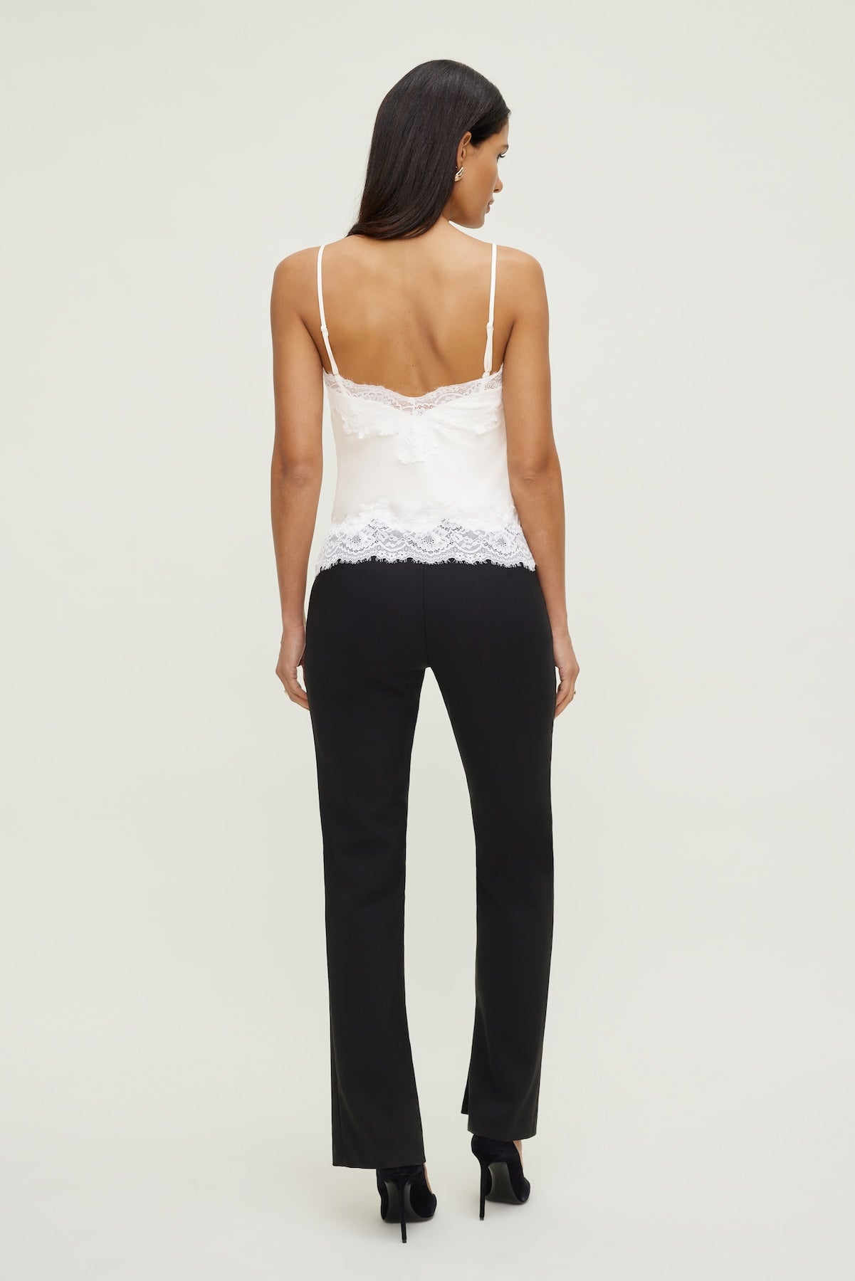 Lace Trim Satin Cami Top Beige - Dynamite