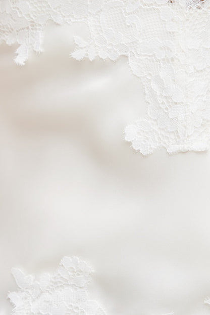 Lace Trim Satin Cami Top Beige - Dynamite