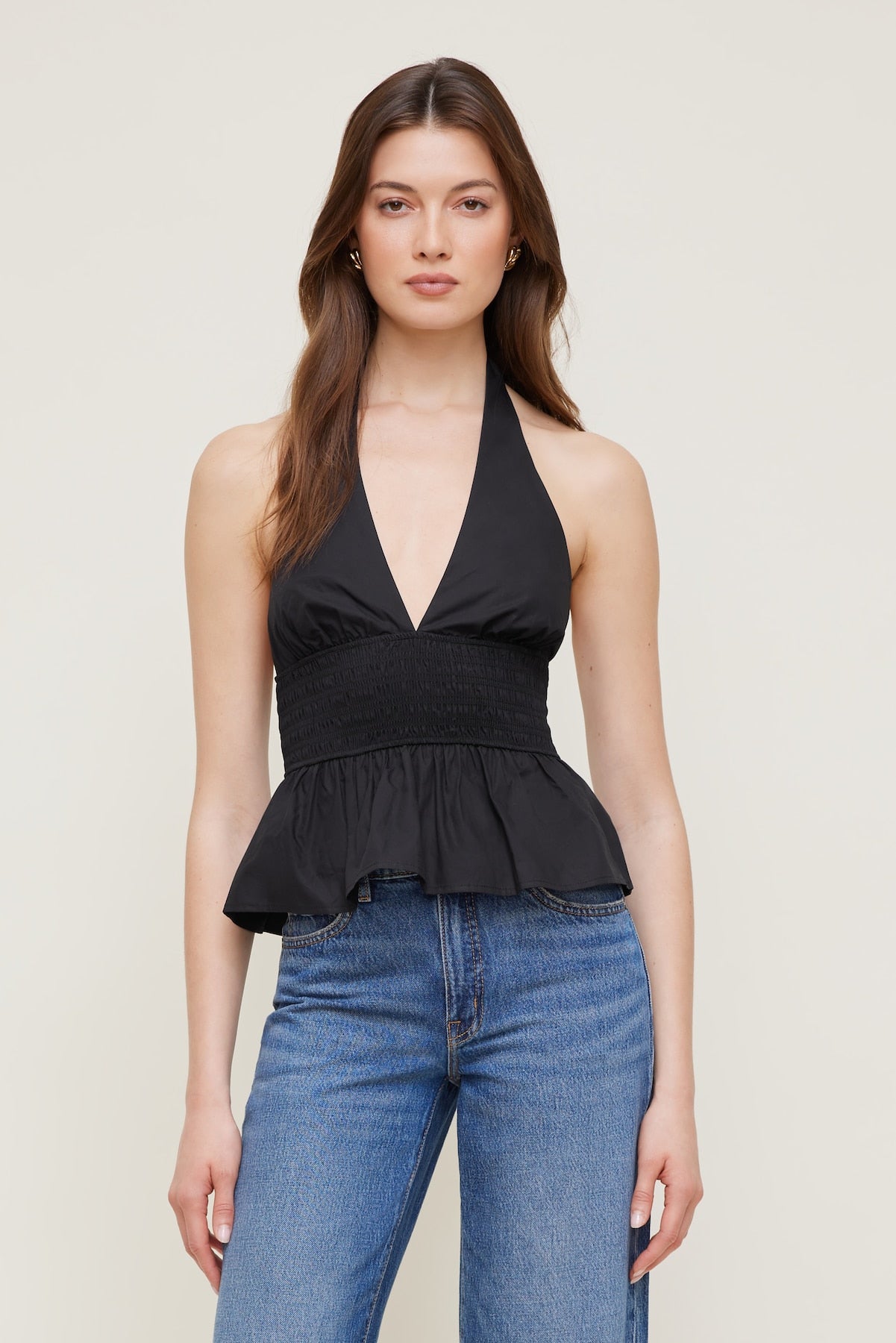 Poplin Halter Top Black - Dynamite