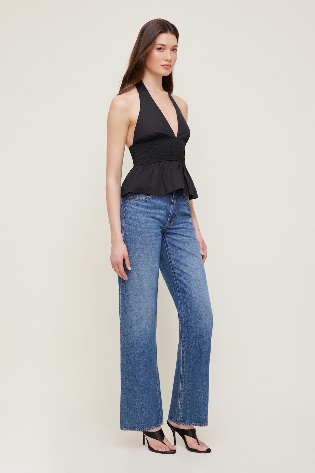 Poplin Halter Top Black - Dynamite
