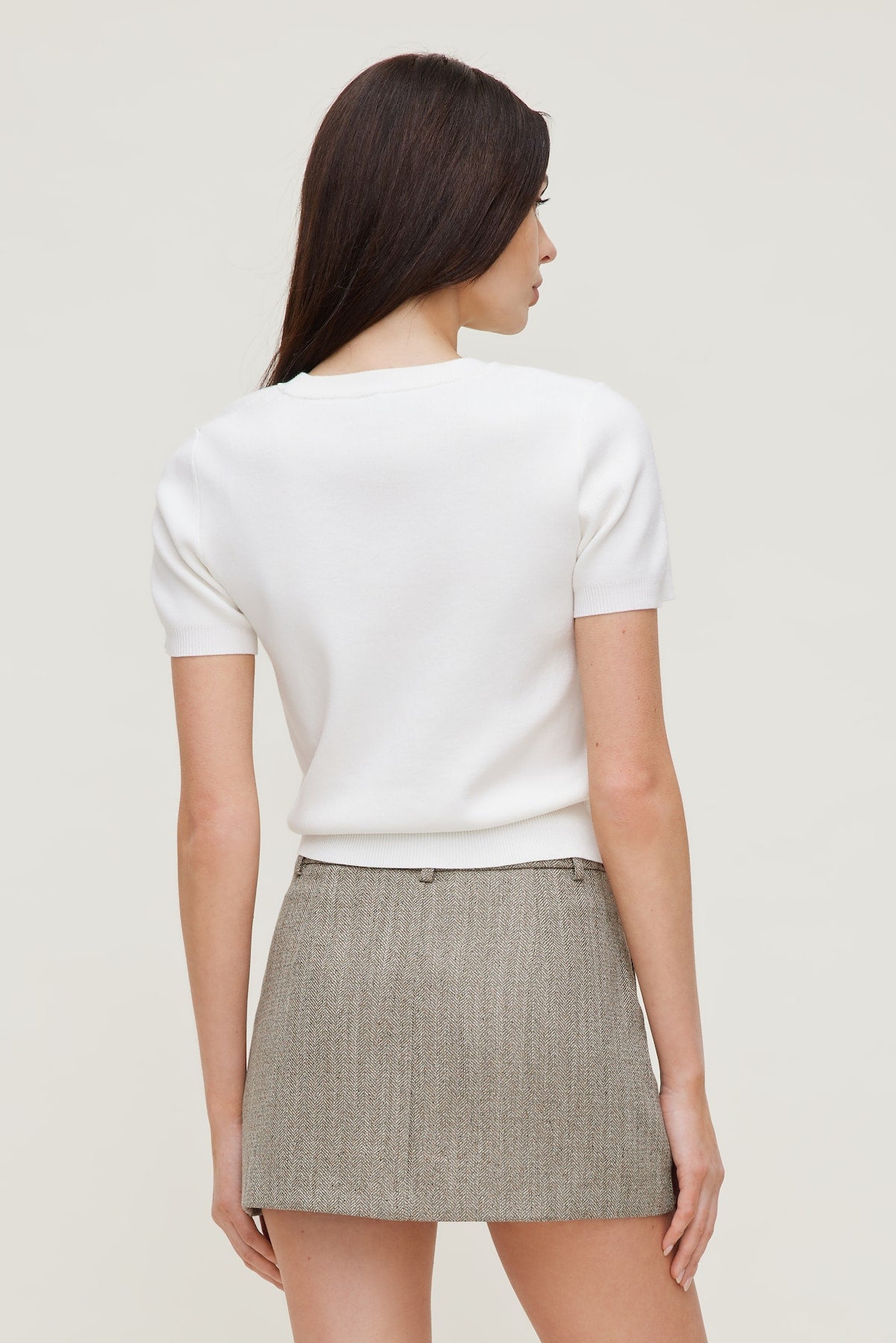 Clara Short Sleeve Sweater White - Dynamite