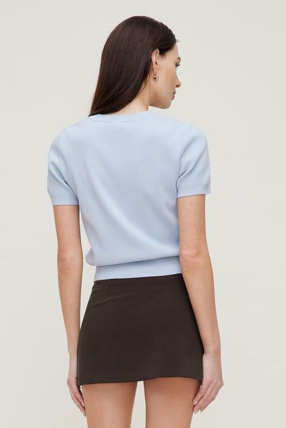 Clara Short Sleeve Sweater Blue - Dynamite