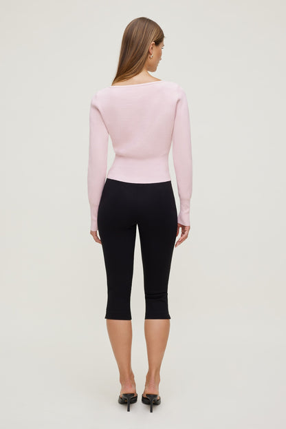 Sara Ribbed Cinch Hem Cardigan Pink - Dynamite