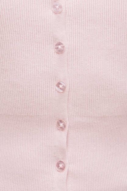 Sara Ribbed Cinch Hem Cardigan Pink - Dynamite