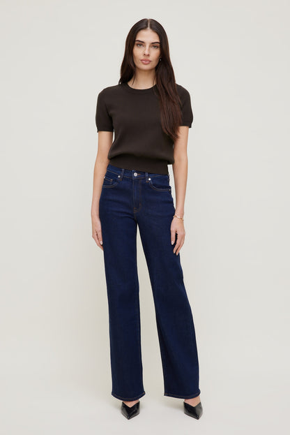 Clara Short Sleeve Sweater Brown - Dynamite