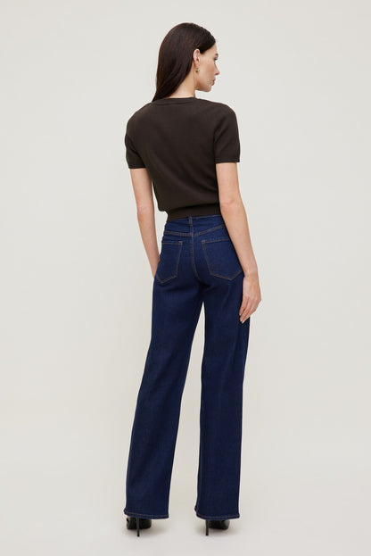 Clara Short Sleeve Sweater Brown - Dynamite
