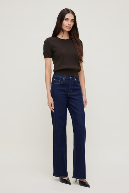 Clara Short Sleeve Sweater Brown - Dynamite