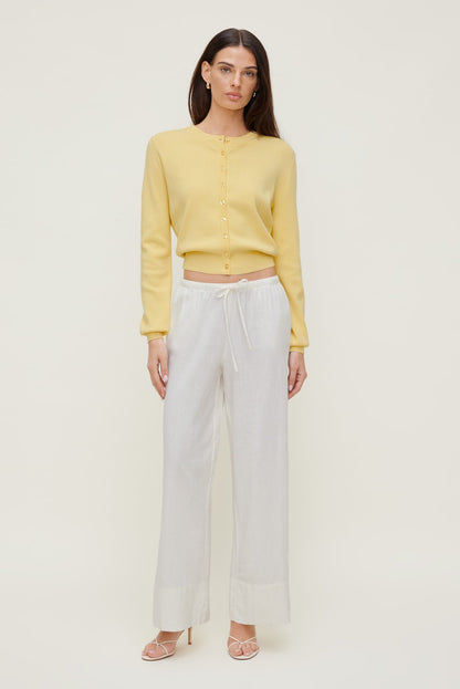 Rebecca Crewneck Cardigan Yellow - Dynamite