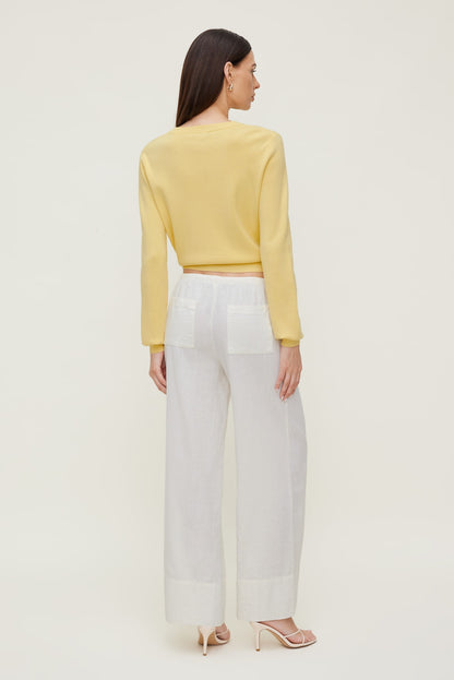 Rebecca Crewneck Cardigan Yellow - Dynamite