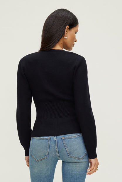 Cinched Waist Cardigan Black - Dynamite