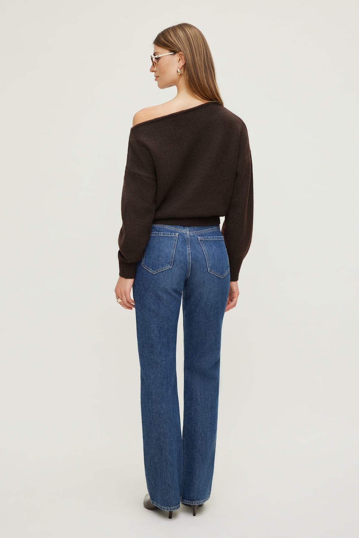 Lola Off Shoulder Sweater Brown - Dynamite