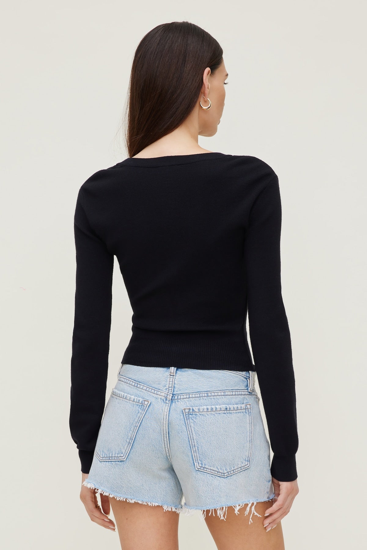 Rebecca Crewneck Cardigan Black - Dynamite