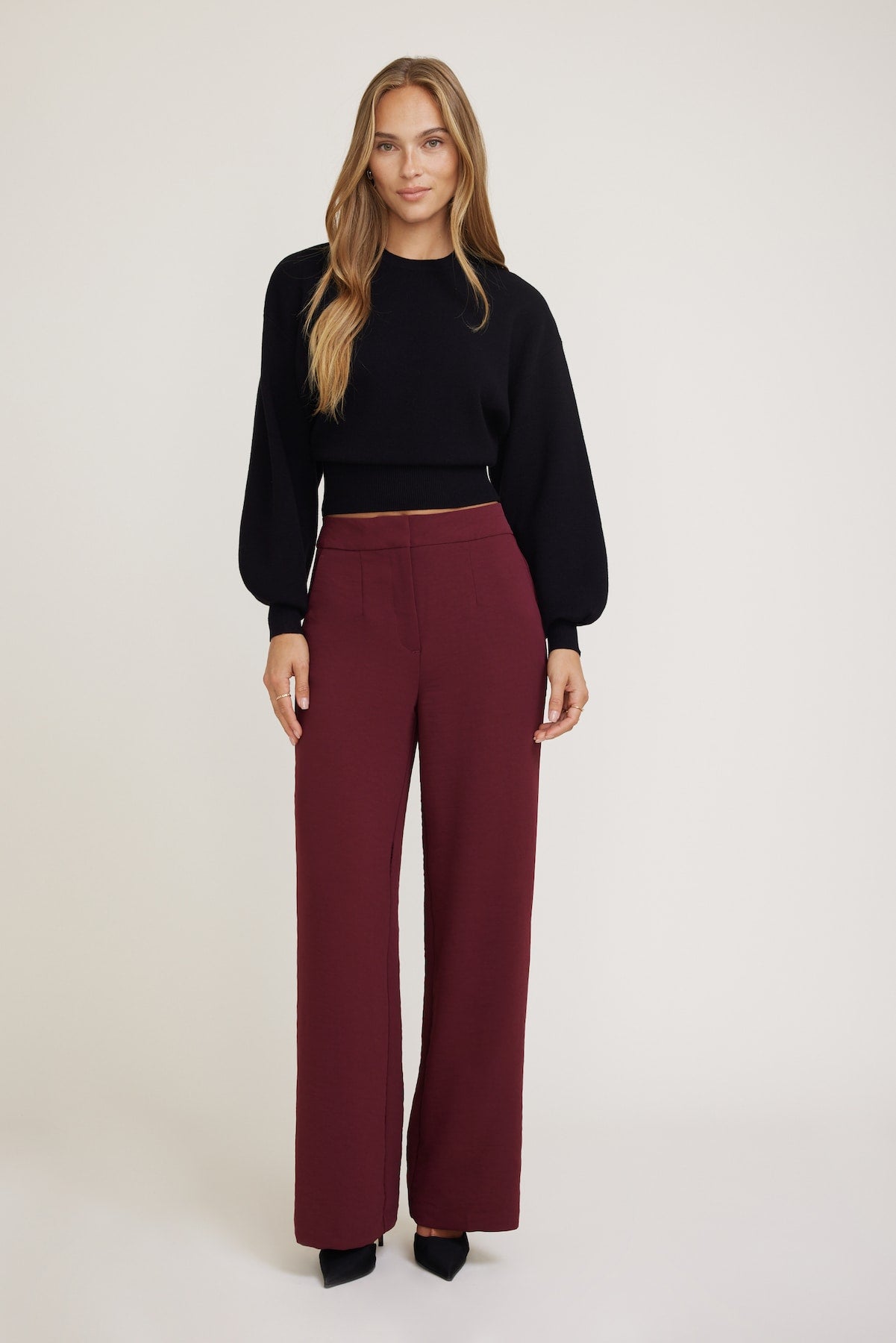 Balloon Sleeve Sweater Black - Dynamite