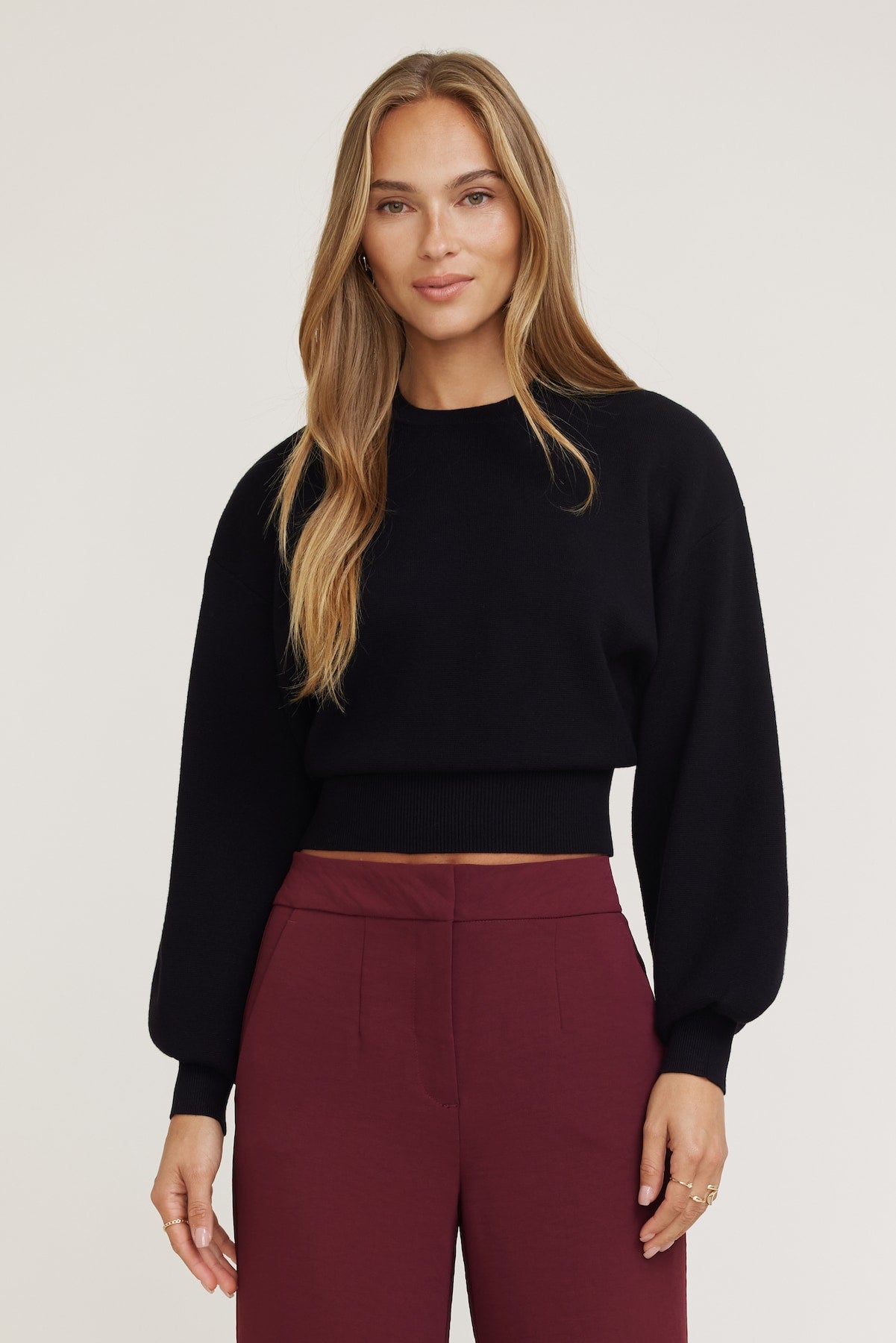 Balloon Sleeve Sweater Black - Dynamite