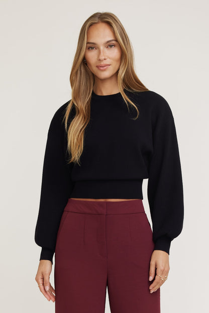 Balloon Sleeve Sweater Black - Dynamite