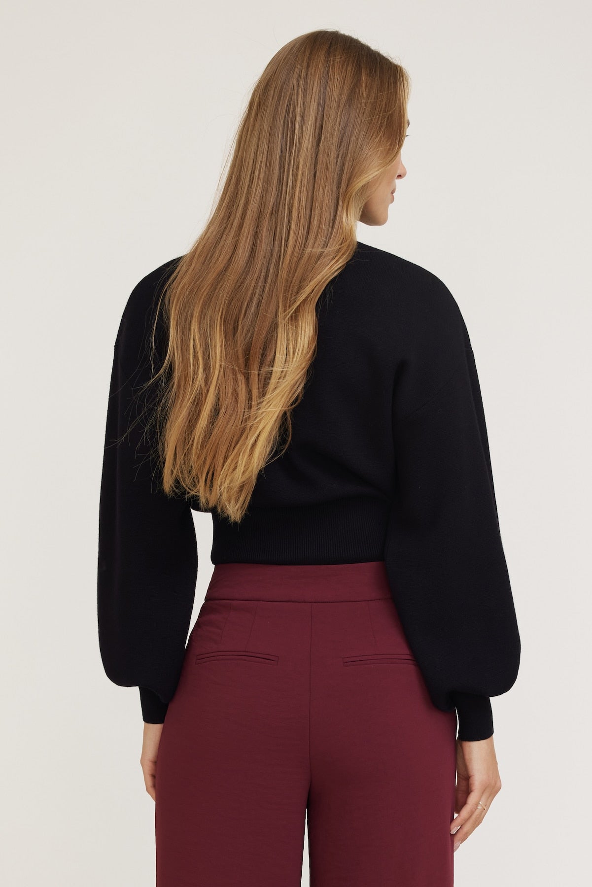 Balloon Sleeve Sweater Black - Dynamite