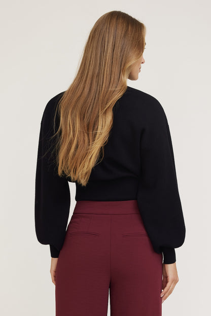 Balloon Sleeve Sweater Black - Dynamite