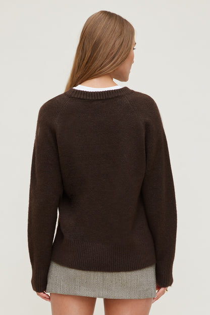 Rory Oversized Sweater Brown - Dynamite