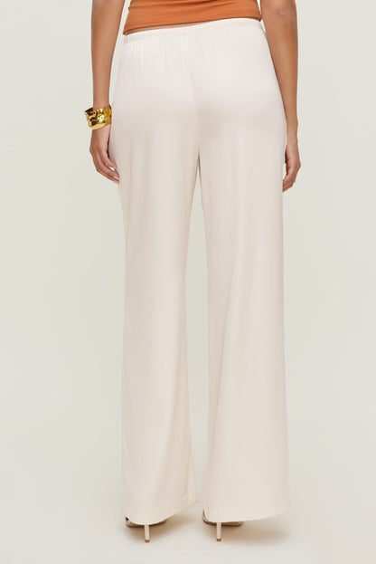 Leo Satin Wide Leg Pants Beige - Dynamite