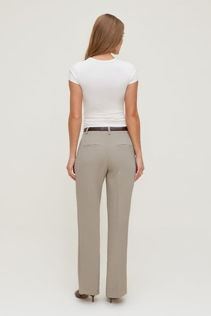 Camelia Airflow Clean Straight Leg Pants Beige - Dynamite