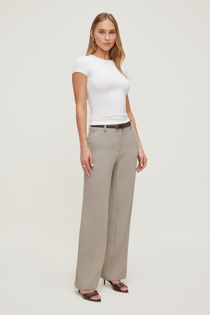 Camelia Airflow Clean Straight Leg Pants Beige - Dynamite